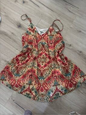 Show Me Your MuMu Red Multi-Color Paisley Mini Dress
